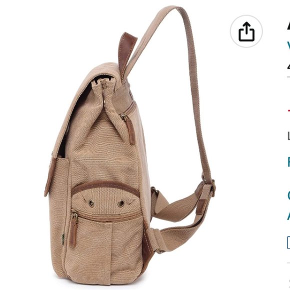 ?LAST CALL! Atona Canvas Backpack (Khaki) main image 6